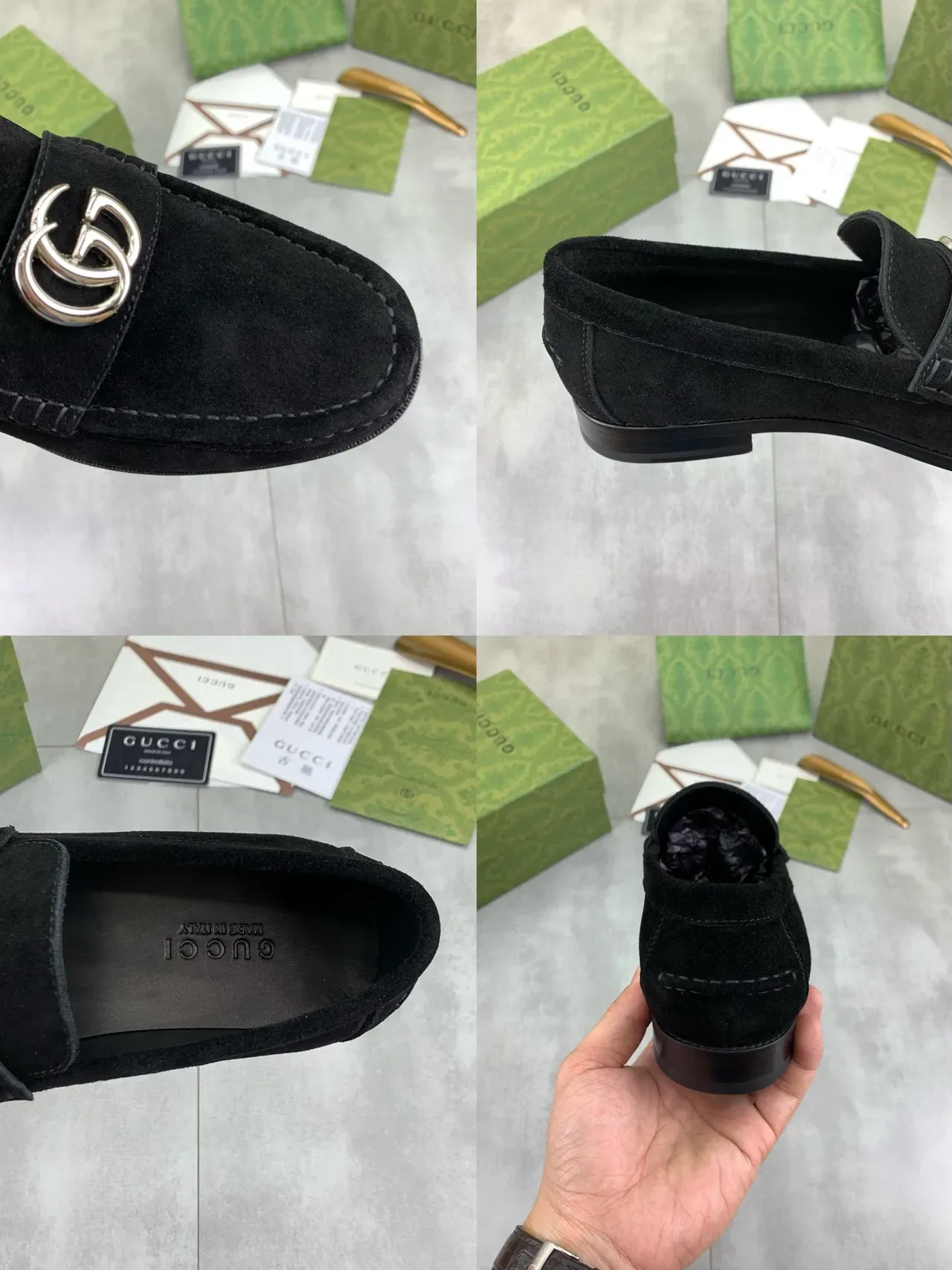 Gucci Horsebit 1955 Black Suede Loafers 2