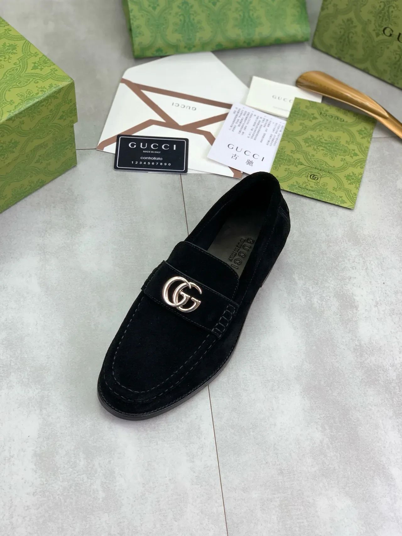 Gucci Horsebit 1955 Black Suede Loafers 4