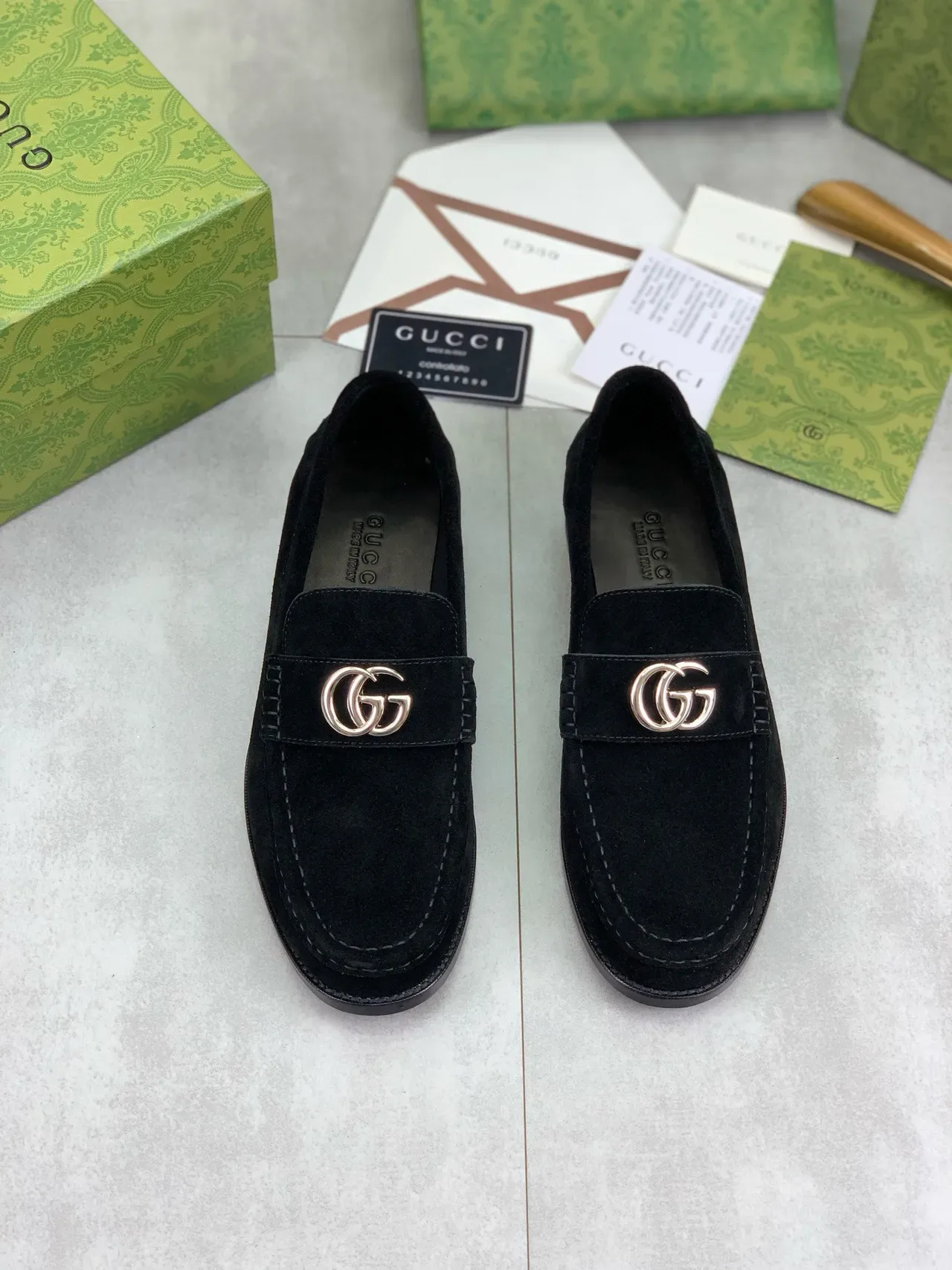 Gucci Horsebit 1955 Black Suede Loafers 5