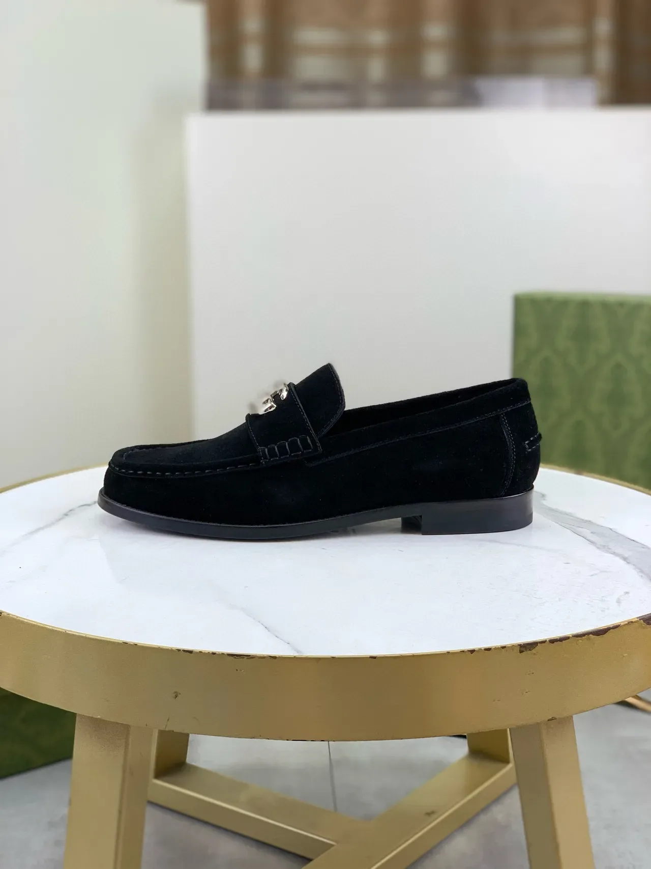 Gucci Horsebit 1955 Black Suede Loafers 6