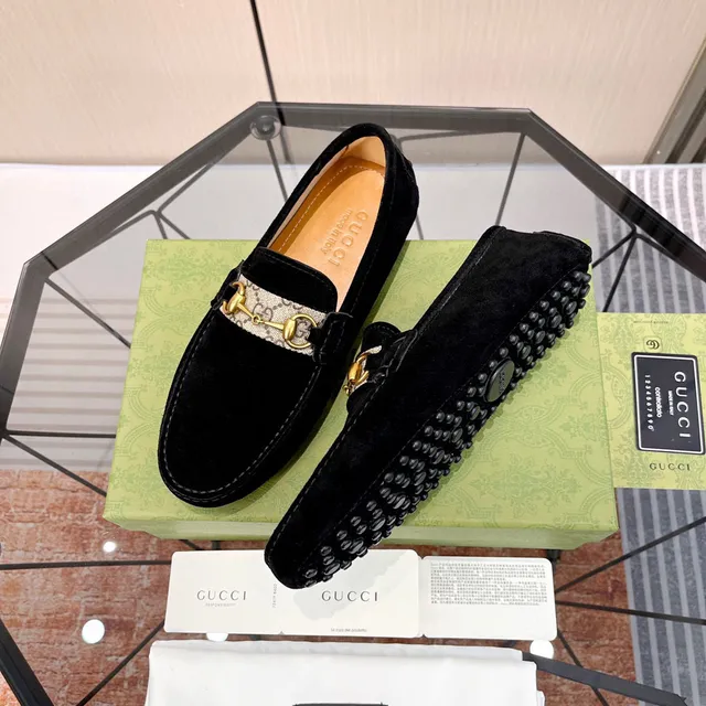 Gucci Horsebit 1955 Black Suede Loafers 6