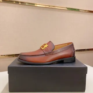 Gucci Horsebit 1955 भूरी चमड़ी गोल्ड बकल लोफर्स