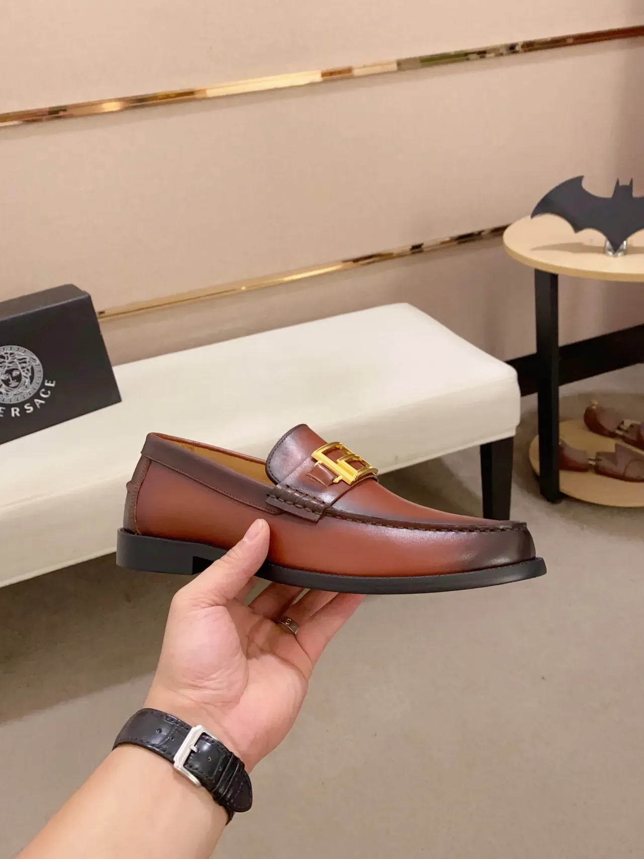 Gucci Horsebit 1955 Brown Leather Gold Buckle Loafers 4