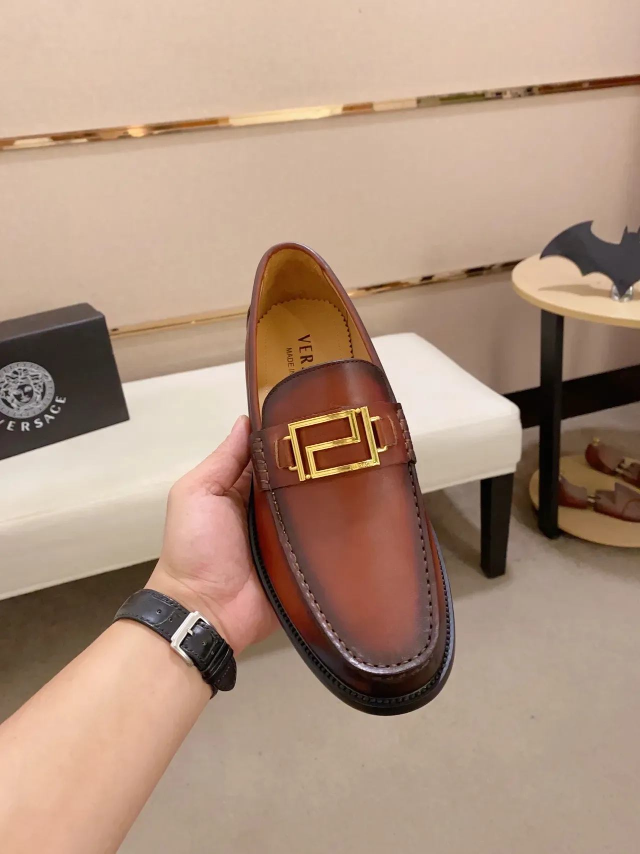 Gucci Horsebit 1955 Brown Leather Gold Buckle Loafers 5