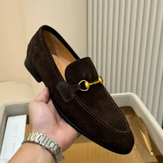 Gucci Horsebit 1955 Brown Suede Loafers