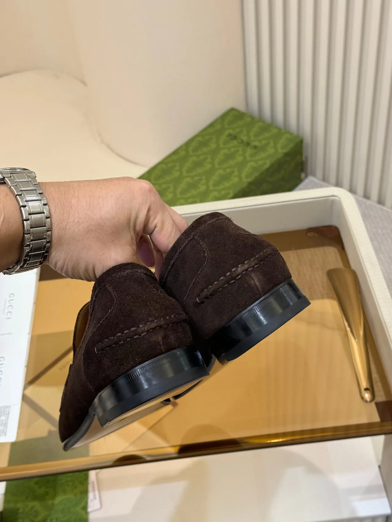 Gucci Horsebit 1955 Mocassins en Daim Brun 3