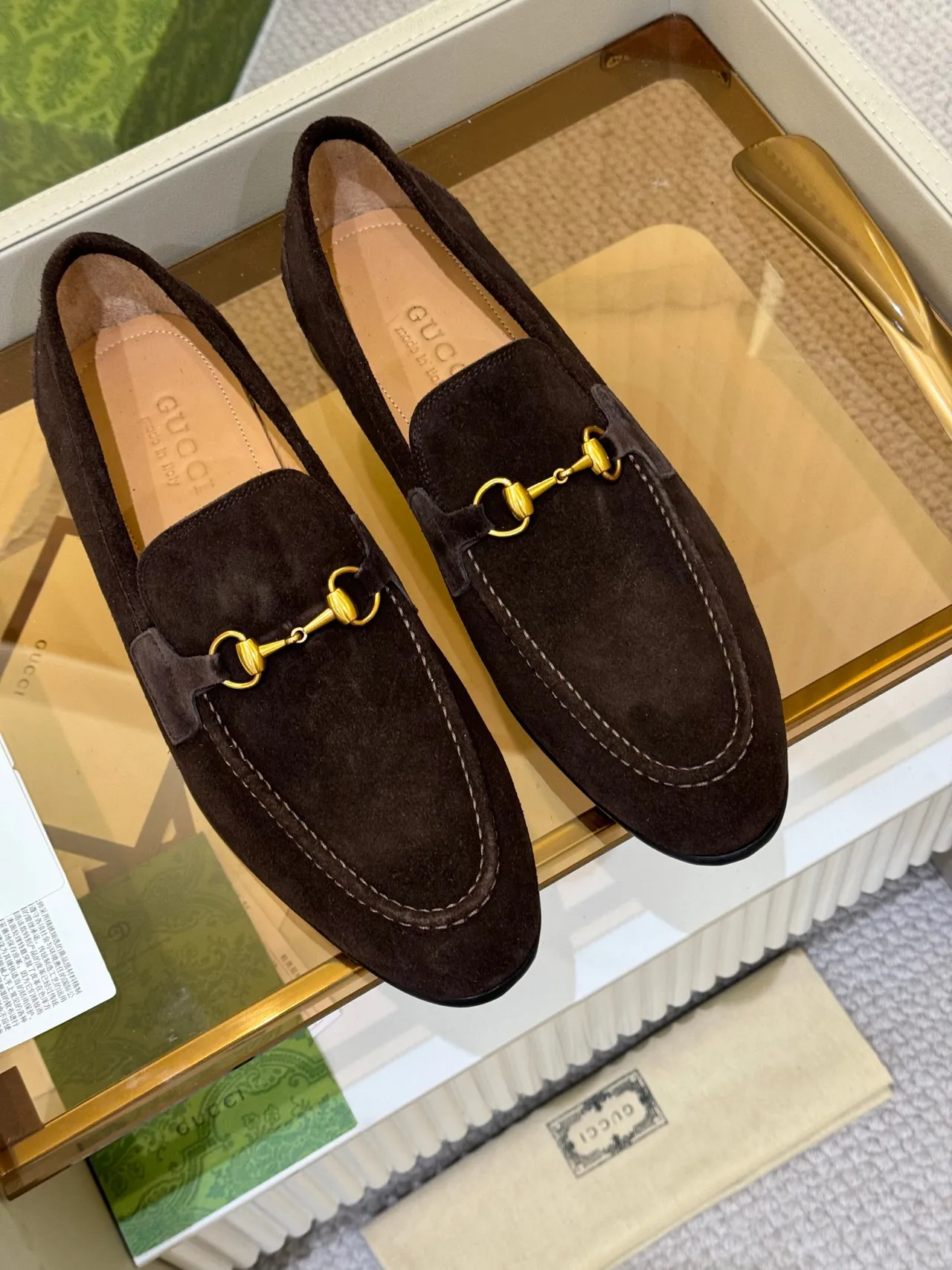 Gucci Horsebit 1955 Mocassins en Daim Brun 4