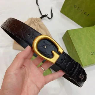 Gucci Horsebit 1955 মুদ্রিত GG কালো চামড়ার বেল্ট