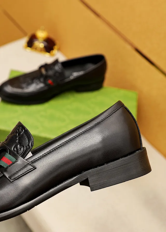 Gucci Horsebit 1955 Embossed GG Black Leather Loafers 4