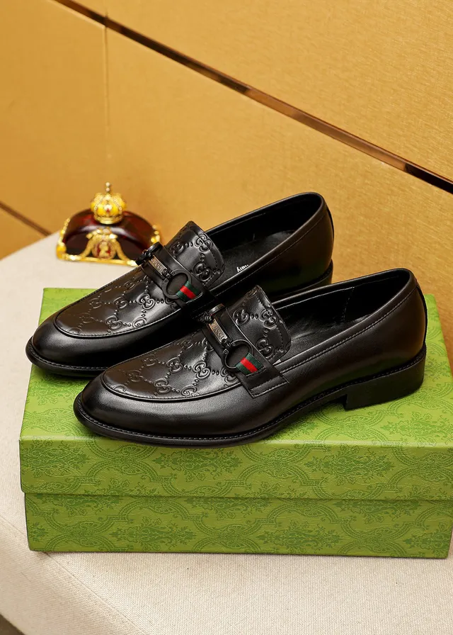 Gucci Horsebit 1955 Embossed GG Black Leather Loafers 5