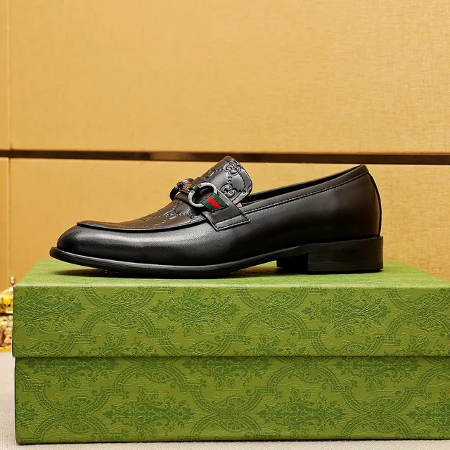 Gucci Horsebit 1955 Embossed GG Black Leather Loafers 7