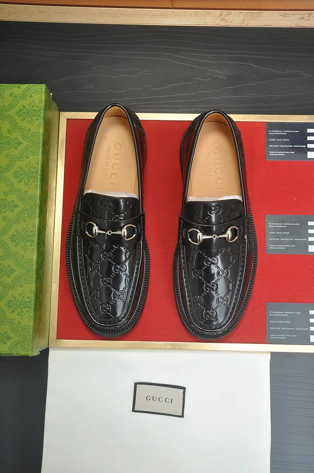 Gucci Horsebit 1955 Loafer Black Polished Leather Chunky Lug Sole Loafer 5
