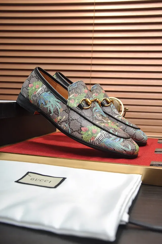 Gucci Horsebit 1955 Multicolor Printed Canvas Loafers 8