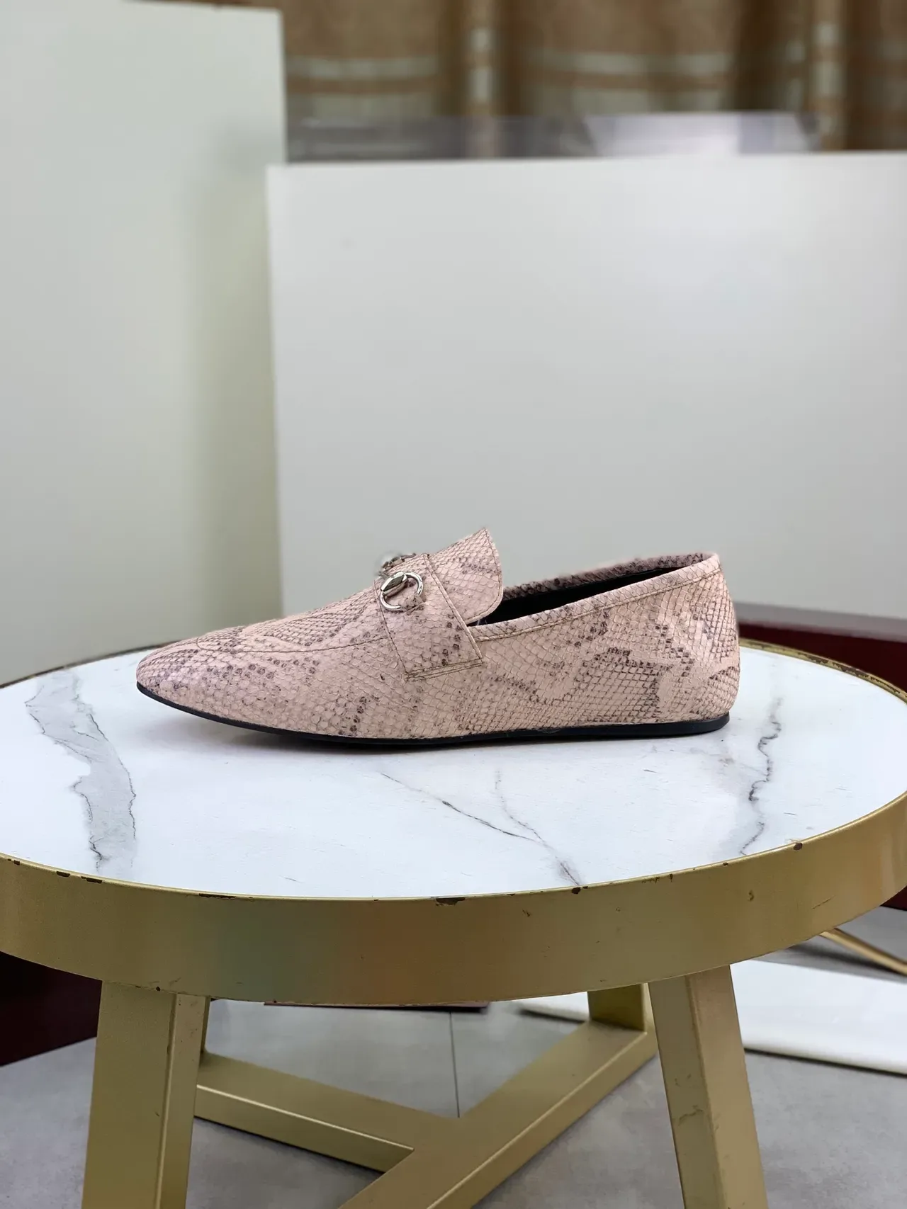 Gucci Horsebit 1955 सांप चमड़ी गुलाबी लूफर 6