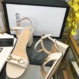 Gucci Horsebit 1955 White Leather Horsebit Buckle Gladiator Sandals