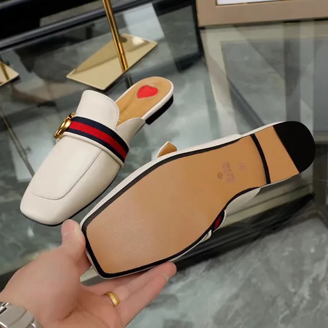 Gucci Horsebit 1955 Mocassins en cuir blanc à rayure web à bout carré 8