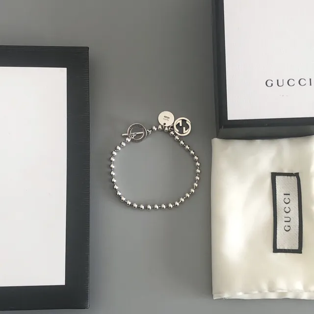 Gucci Interlocking G Ball-Chain Toggle Bracelet 6