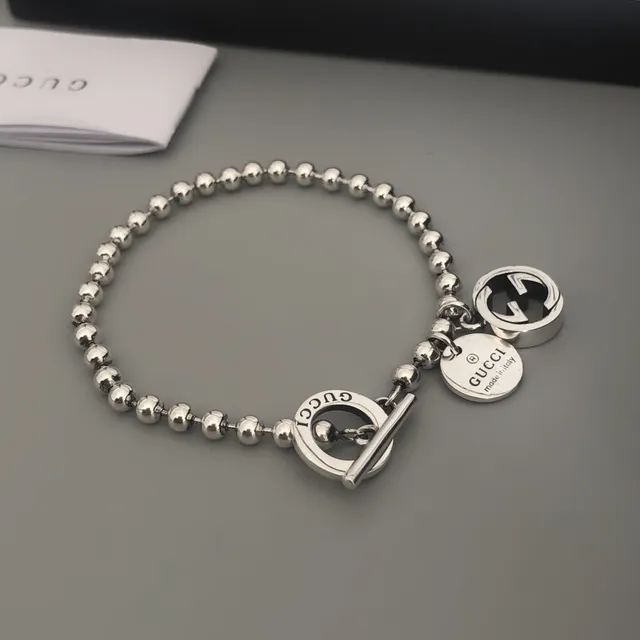 Gucci Interlocking G Ball-Chain Toggle Bracelet 9