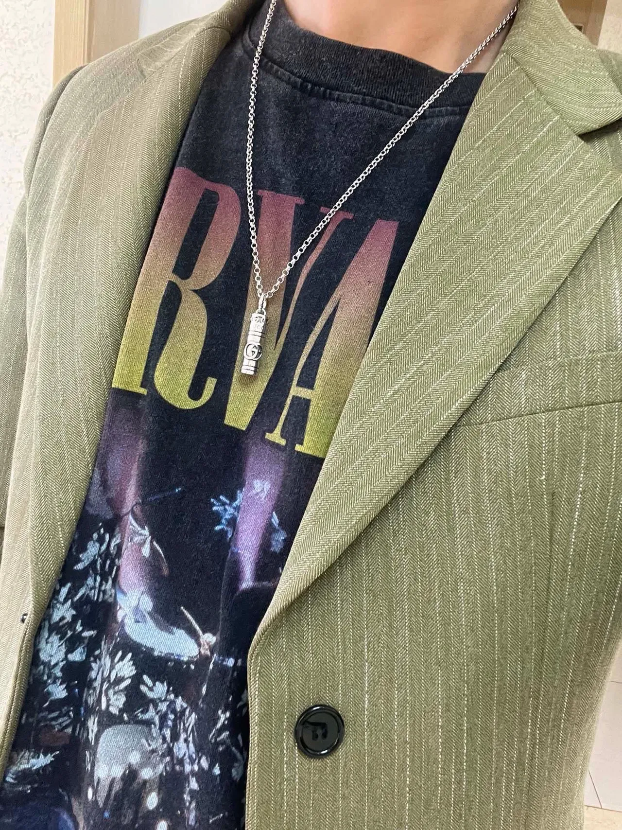 Gucci Interlocking G Cylindrical Pendant Silver Necklace 6