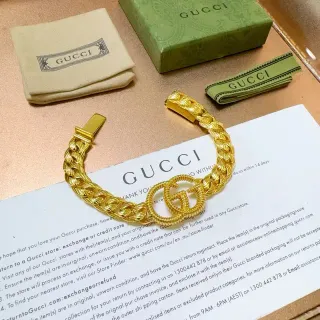 Gucci Interlocking G Gold Curb-Link Bracelet