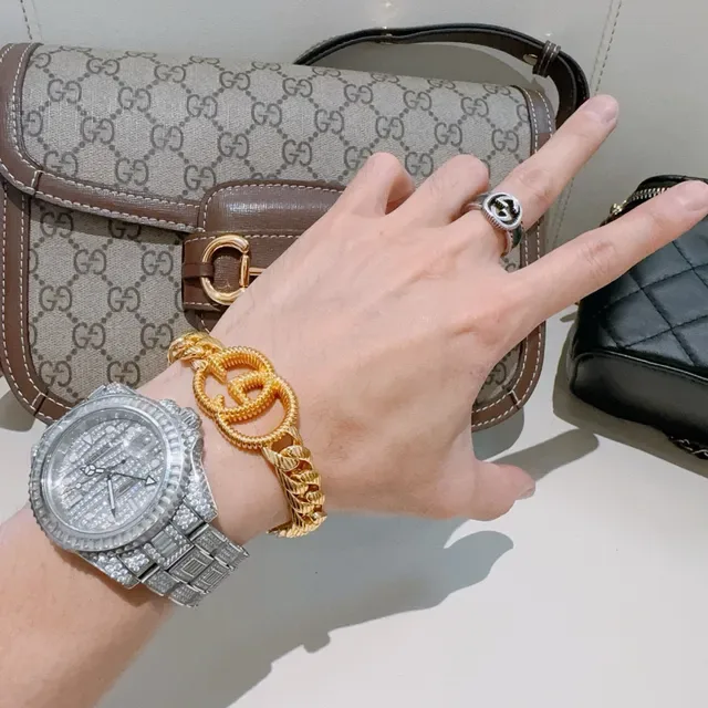 Gucci Interlocking G Gold Curb-Link Bracelet 5