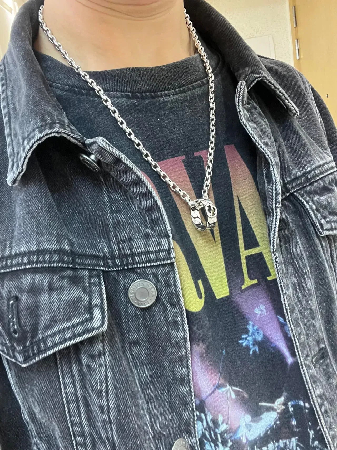 Gucci Interlocking G Pendant Silver Chain Necklace 8