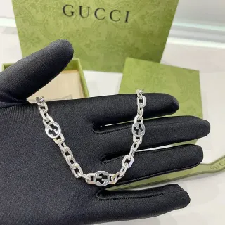 Gucci Interlocking G Silver Chain Bracelet
