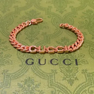 Gucci Logo Chain Bracelet Rose Gold-Tone Bracelets