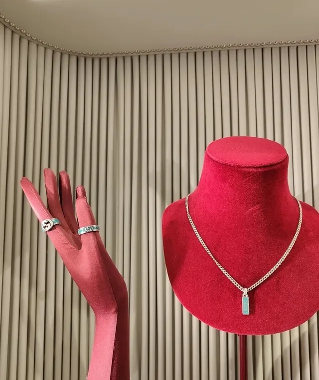 Gucci Logo Pendant Silver Chain Necklace 4