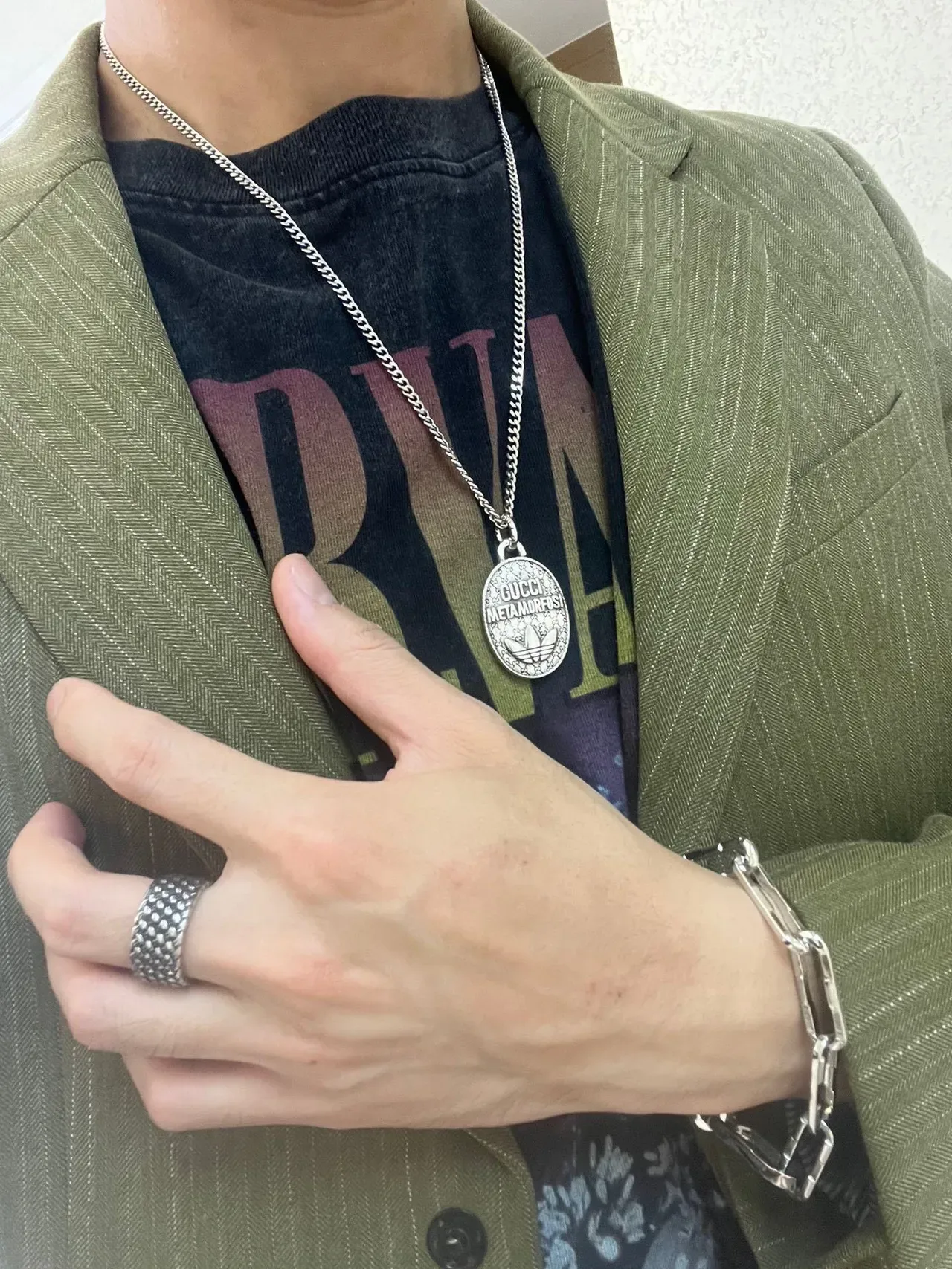 Gucci Metamorfosi Oval Pendant Silver Chain Necklace 5