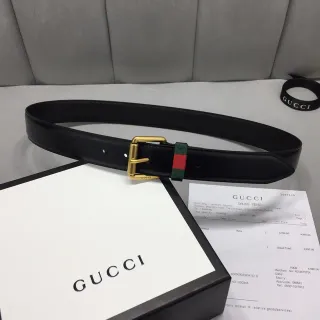 Gucci Ophidia কালো সোনা মসৃণ আয়তাকার বাকেল চামড়ার বেল্ট