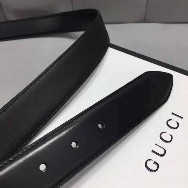 Gucci Ophidia Black Gold Smooth Rectangular Buckle Leather Belt 7