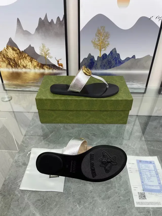 صنادل Gucci Ophidia أسود فضي Logo-Strap معدني كاجوال 3