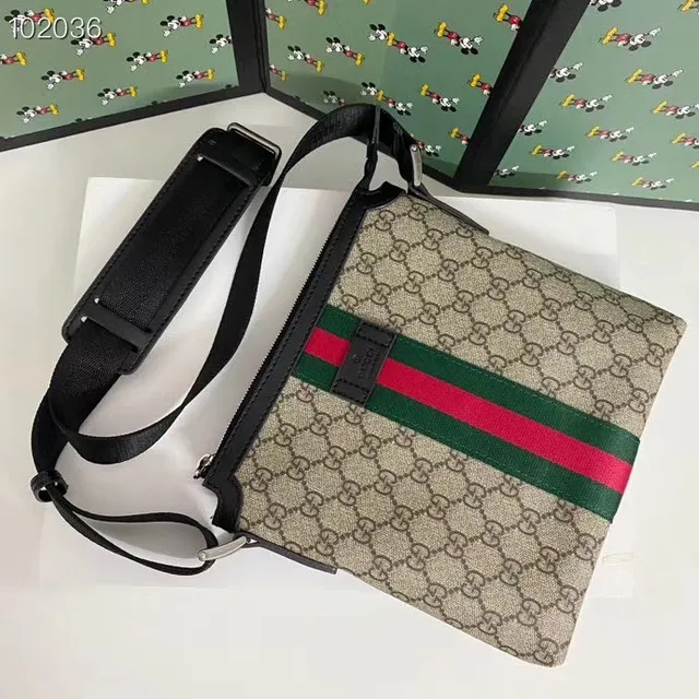 Gucci Ophidia GG Monogram Canvas Sac à bandoulière Rouge Vert Rayures Web 5