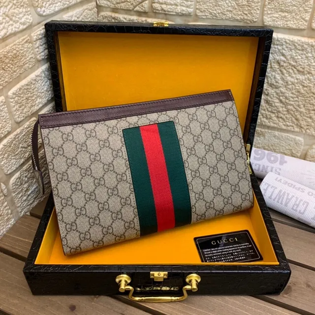 Gucci Ophidia GG Supreme بيجي و بني كلتش ظرف 3