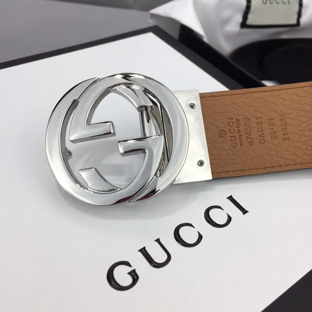 Gucci Ophidia Interlocking G Buckle Black and Tan Leather Belt 3