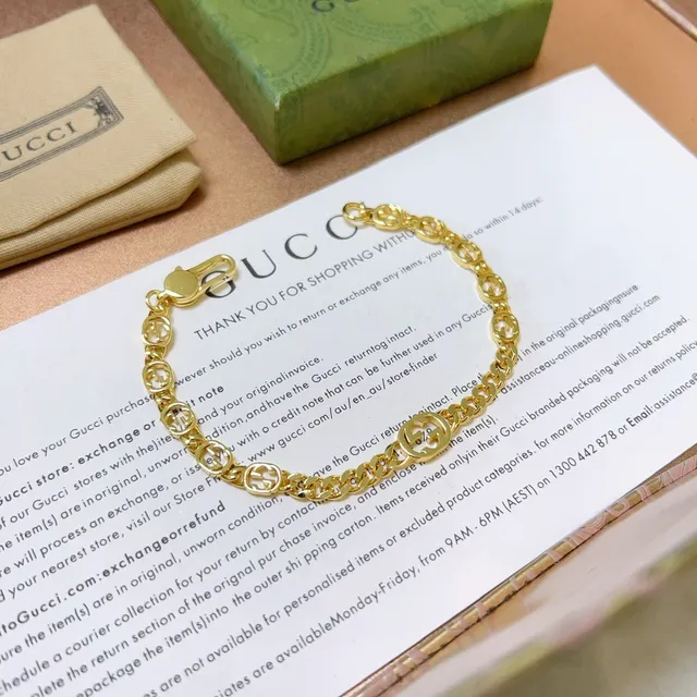 Gucci Ophidia Interlocking G Gold-Tone Chain Bracelet 6