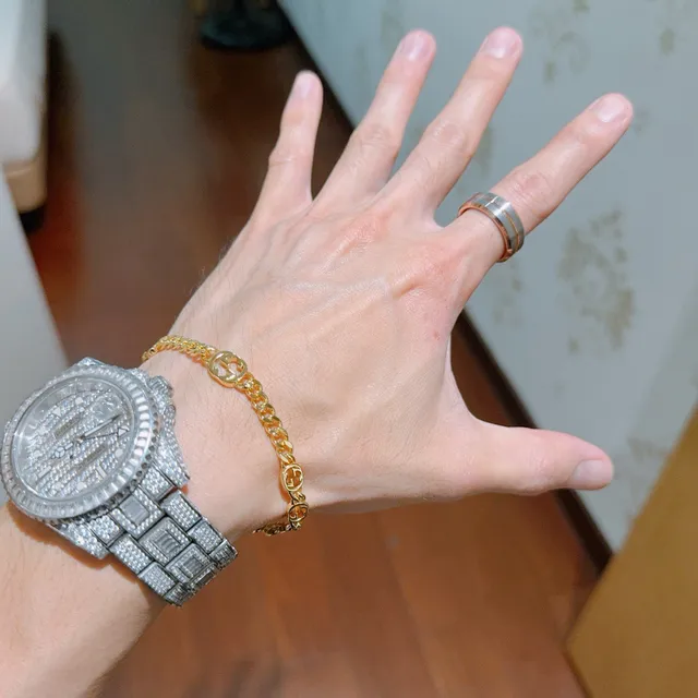 Gucci Ophidia Interlocking G Gold-Tone Chain Bracelet 8