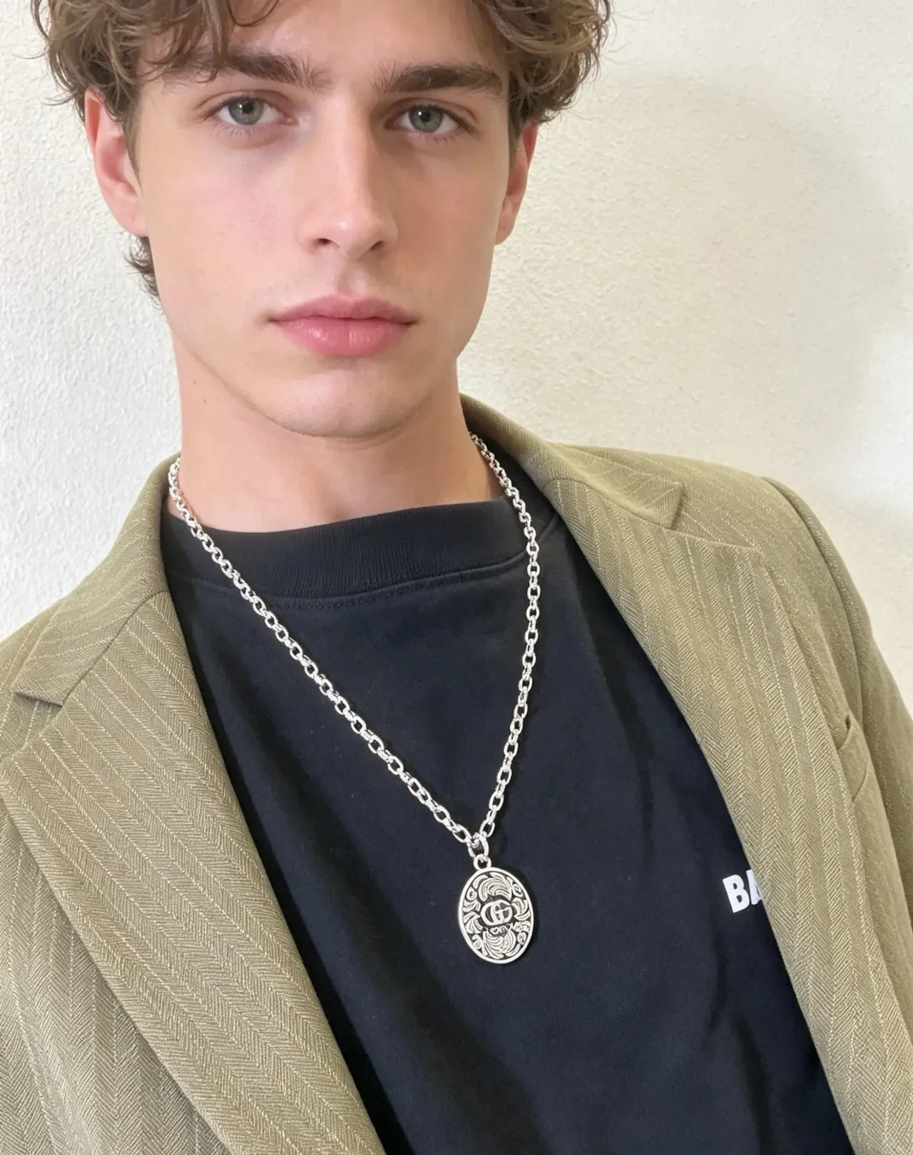 Gucci Ophidia Silver Heavy-Link Chain Engraved Branding Necklace 2