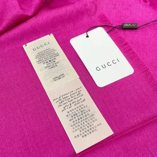 Gucci 粉色活力编织纹理丝绸围巾