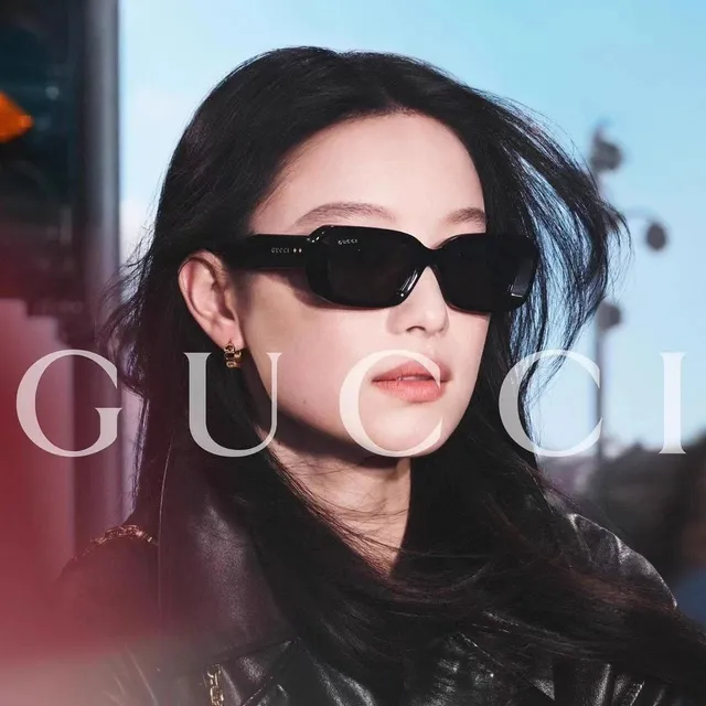 Gucci Rectangular Narrow Frame White Sunglasses 5