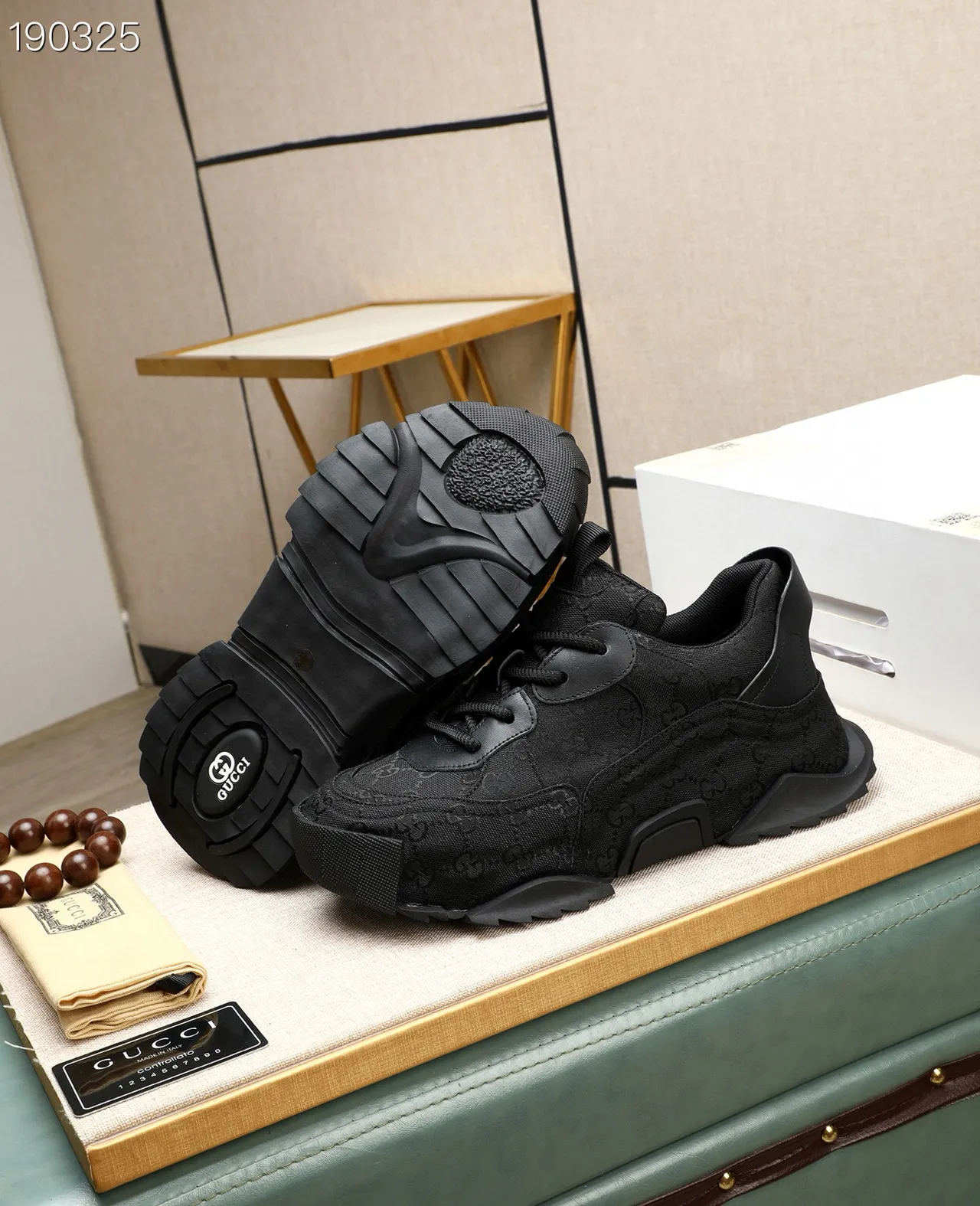 Gucci Rhyton Black Monogram Chunky Sneakers 3