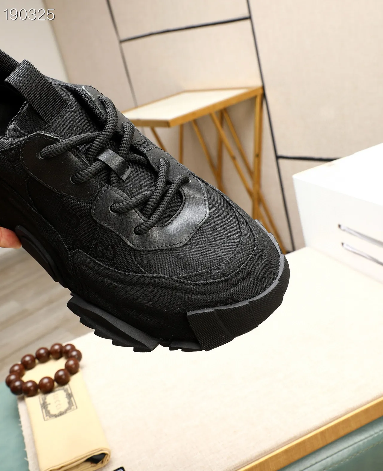 Gucci Rhyton Black Monogram Chunky Sneakers 5