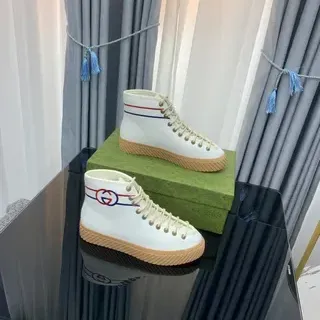 Gucci Rhyton White Red Blue Stripe High-Top Lifestyle Sneakers