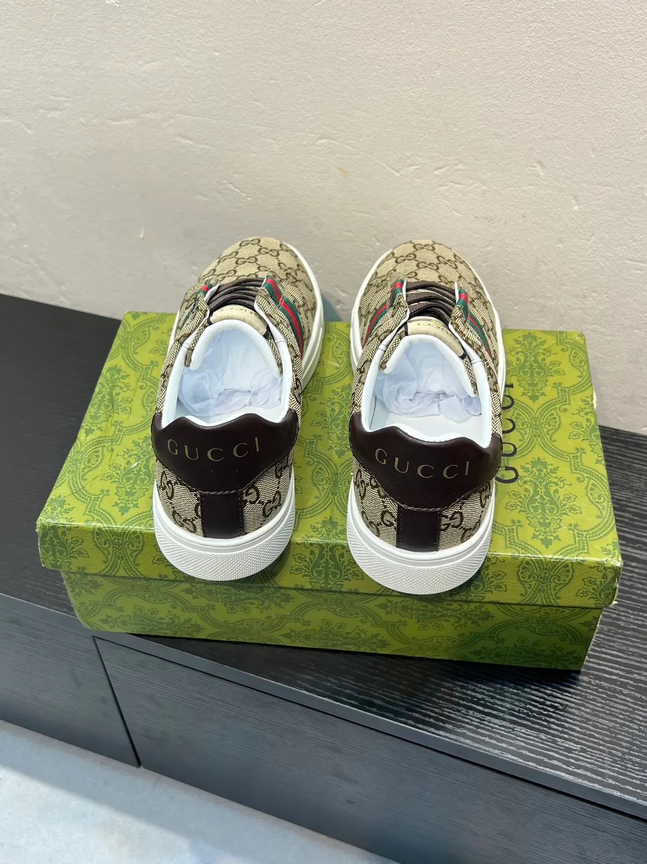 Gucci Screener Beige GG Monogram Canvas Slip-On Lifestyle Sneakers 6
