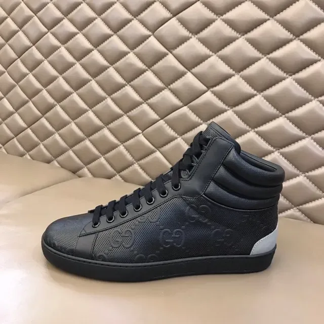 Gucci Screener Black and White Perforated Leather Lifestyle Sneakers 6