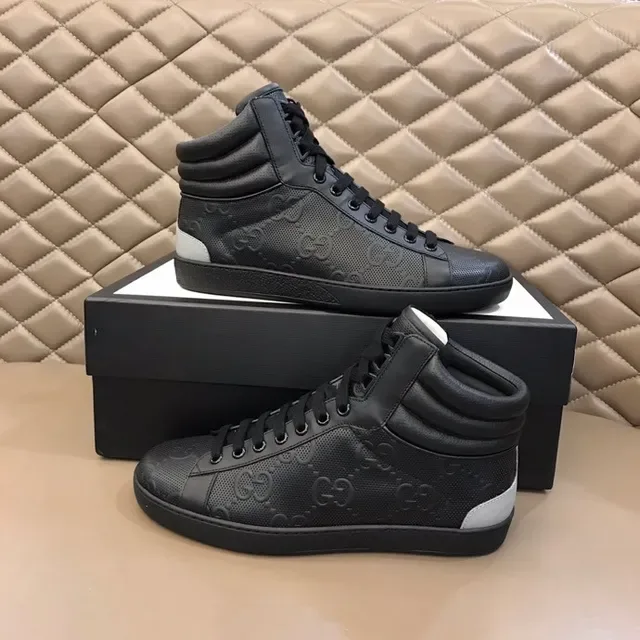 Gucci Screener Black and White Perforated Leather Lifestyle Sneakers 8