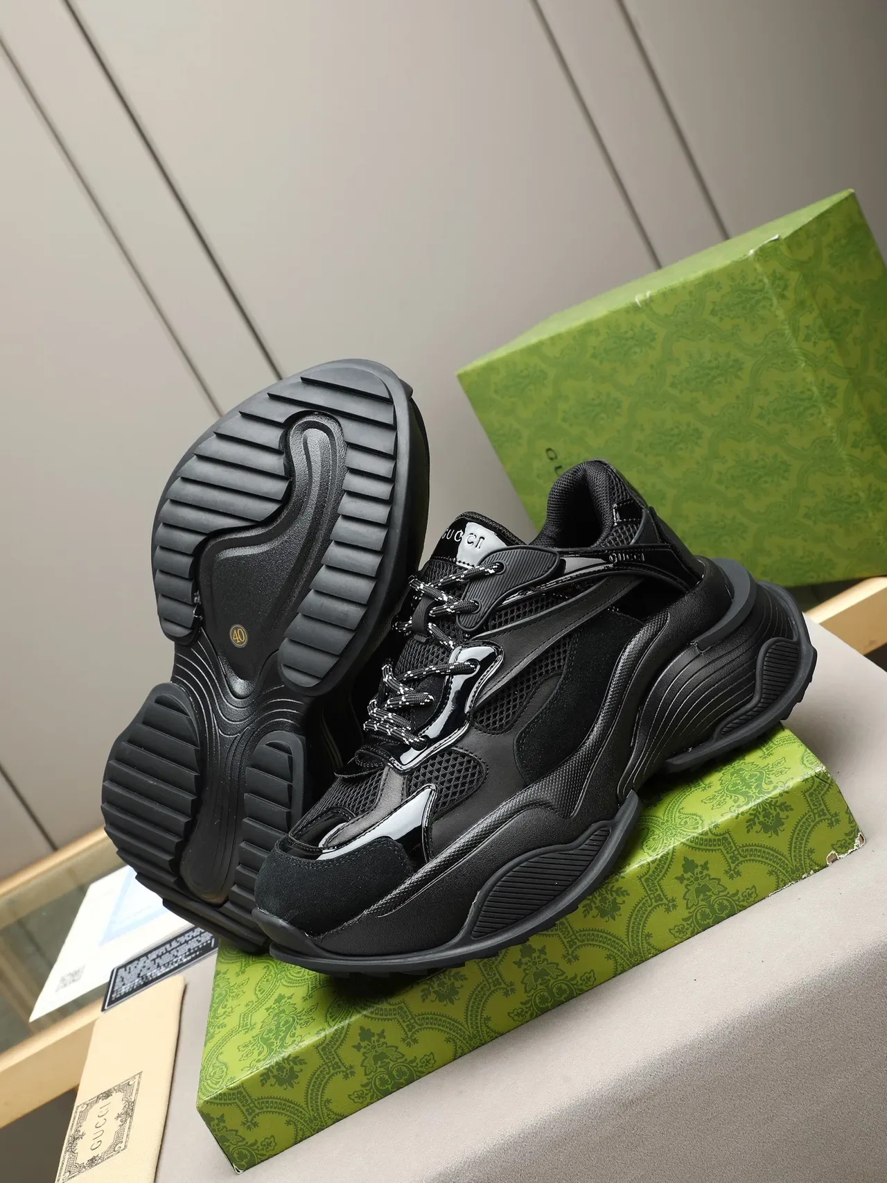 Gucci Screener Black Chunky Sneakers 4