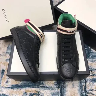 Gucci Screener Black Green Pink Web Strap Lifestyle Sneakers