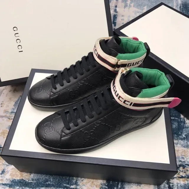 Gucci Screener Black Green Pink Web Strap Lifestyle Sneakers 2